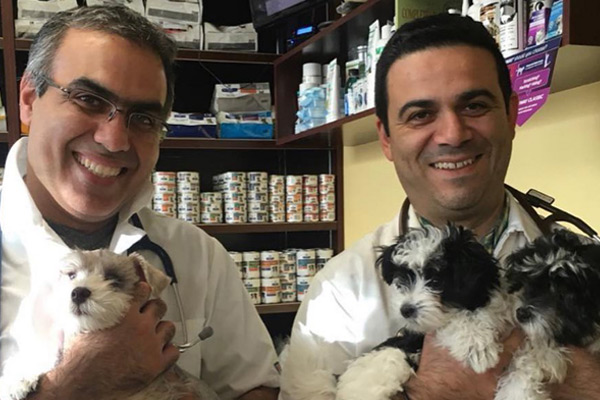 DR SADAGHDAR & FARHADINIAKI holding puppies